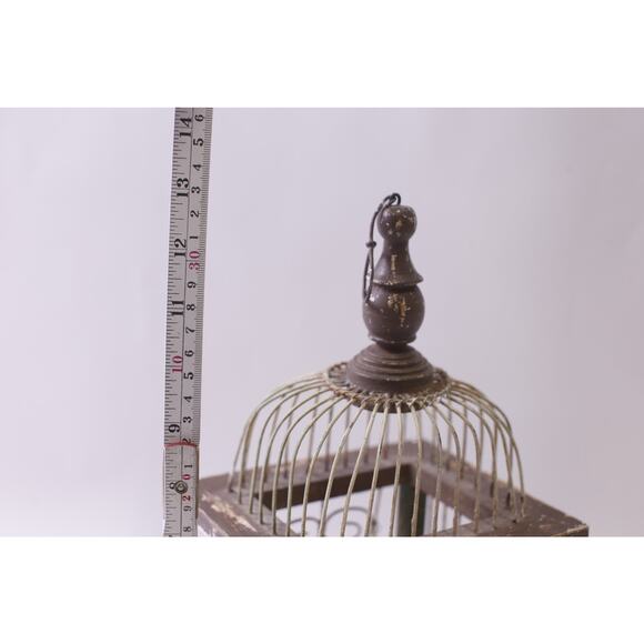 Enesco, Birdcage, Lamp Cage, Wood and Metal, Aviary, Garden, ~ 251120-WH 1404 - Picture 3 of 4